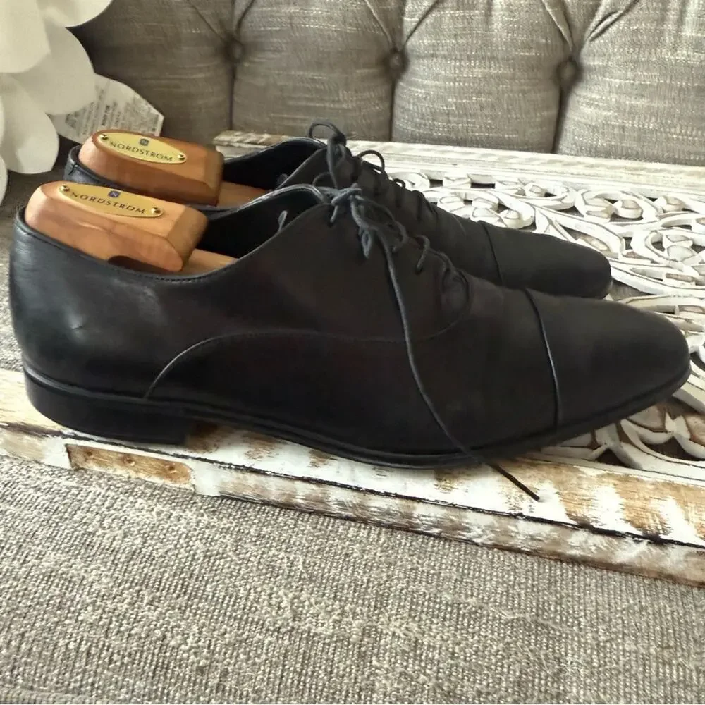 Salvatore Ferragamo Black Leather Oxford Shoes Men’s 9.5